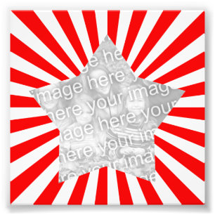 Red and White Starburst Frame Photo Print