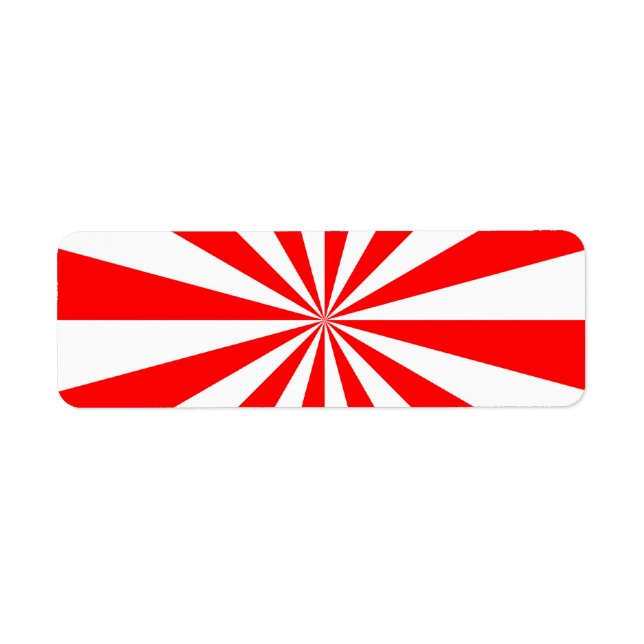 Red and White Starburst Return Address Label (Front)
