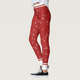 Red and White Stars and Stripes Leggings