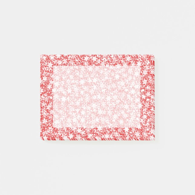 Red and White Stars Team Spirit Sports Colours Post-it Notes (Front)