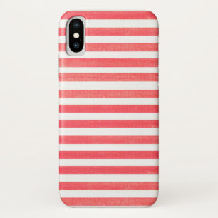 Red and White Stripe Apple iPhone X Case