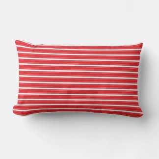 Red and White Stripe Lumbar Cushion