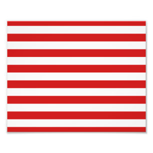 Red and White Stripe Pattern Photo Print
