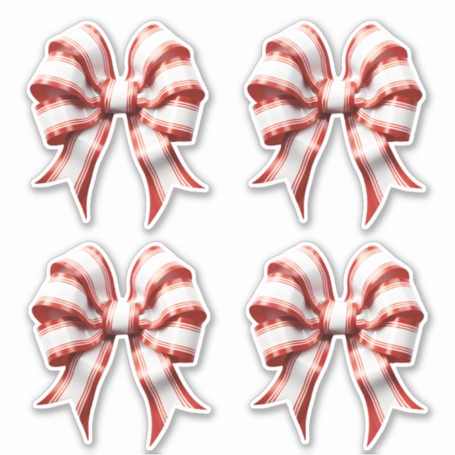 Red and White striped bow (Front)