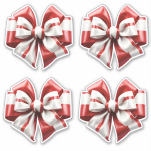 Red and White striped bow