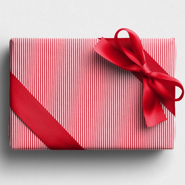 Red and white striped Christmas holiday Wrapping Paper (Creator Uploaded)