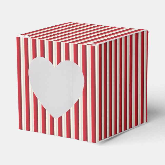 Red and White Striped Favour Box (Front Side)