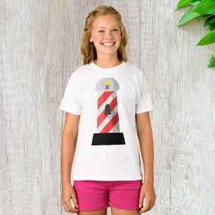 Red and White Striped Lighthouse T-Shirt