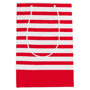 Red and White Striped Medium Gift Bag