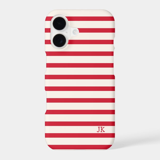 Red and White Striped Personalized Initials (Back)