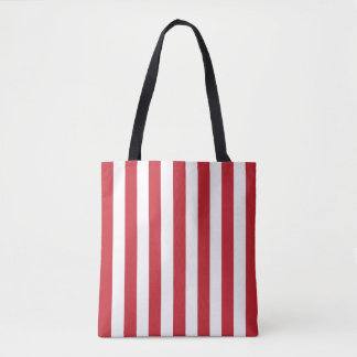 Red and white striped purse, vertical stripes tote bag