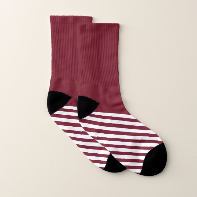 Red and White Striped Socks (Pair)