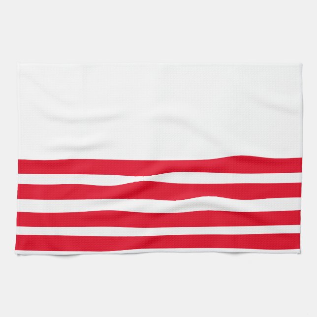 Red and White striped  Tea Towel (Horizontal)