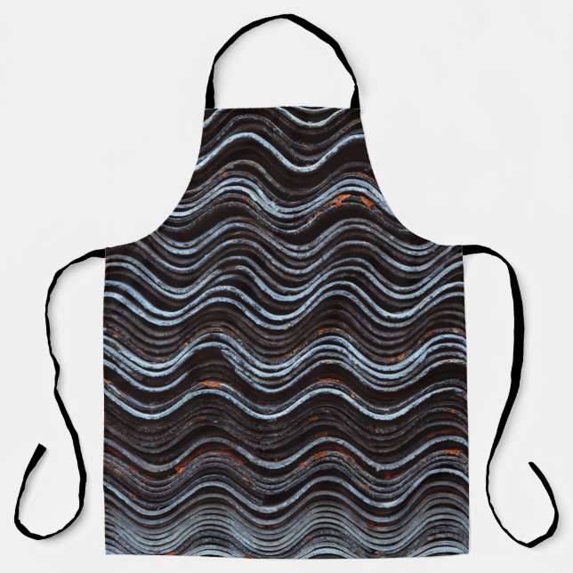Red and white striped textile apron (Front)
