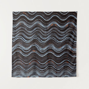 Red and white striped textile tapestry
