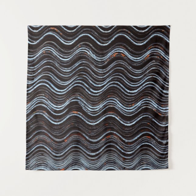 Red and white striped textile tapestry (Front)