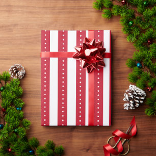 Red and White Striped Wrapping Paper