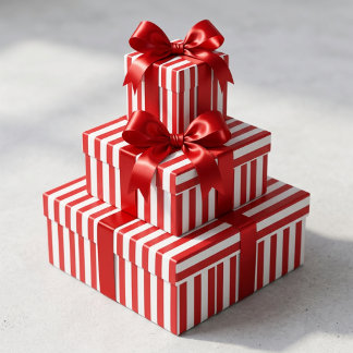 Red And White Striped Wrapping Paper