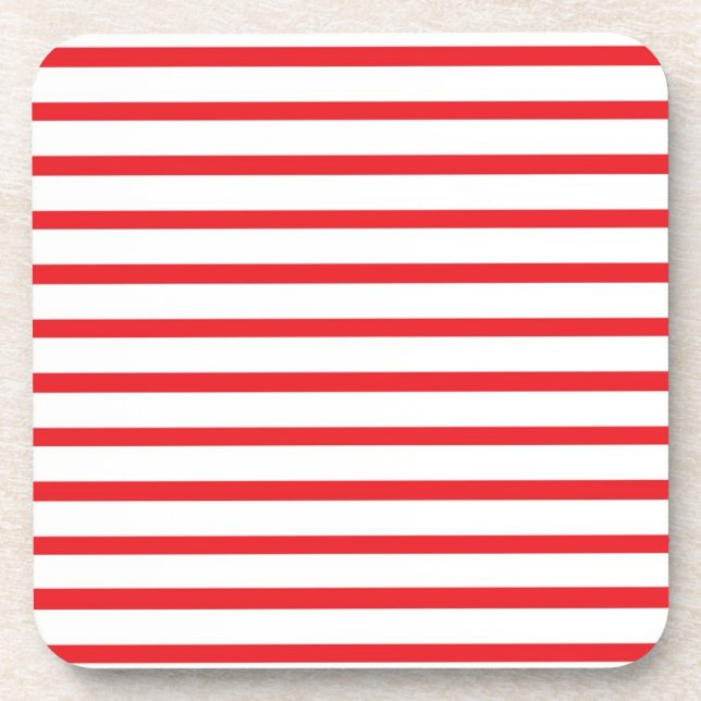 Red and White Stripes Coasters (Front)