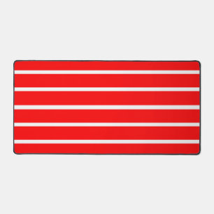 Red and White Stripes Design Desk Mat