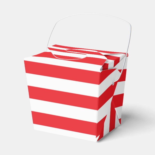 Red and White Stripes Favour Box (Front Side)