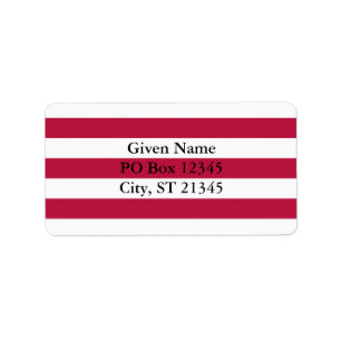 Red and White Stripes Label