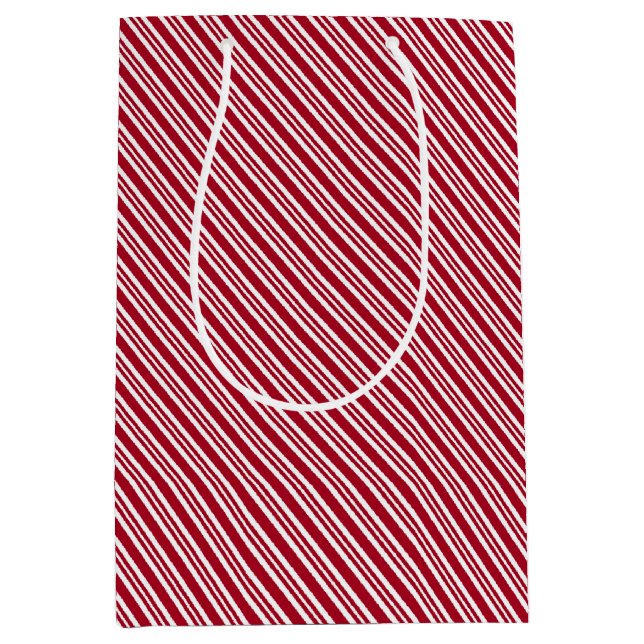 Red and White Stripes Medium Gift Bag (Front)