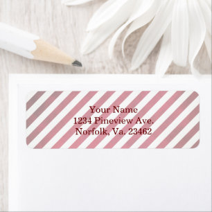Red And White Stripes On Fabric Texture by STaylor Return Address Label