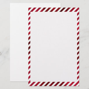 Red and White Stripes on Fabric Texture by STaylor Stationery