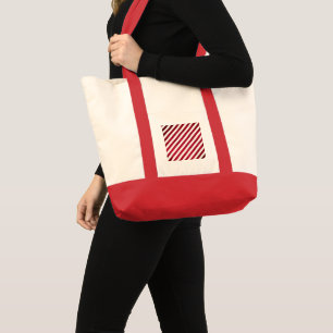 Red and White Stripes on Fabric Texture by STaylor Tote Bag