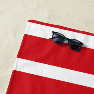 Red and white stripes pattern beach towel