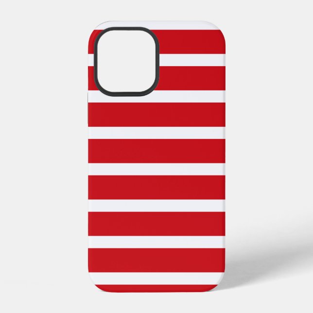 Red and white stripes pattern  iPhone case (Back)