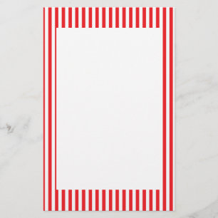 Red and White Stripes Pattern Stationery