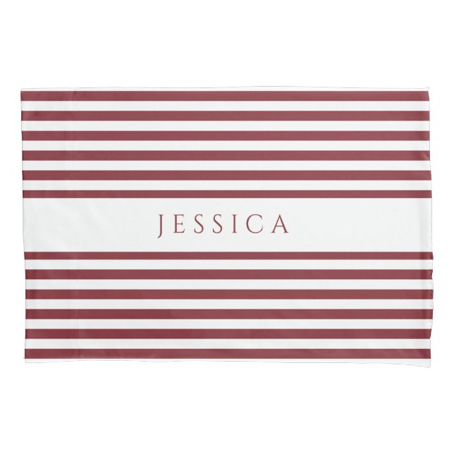 Red And White Stripes  Pillowcase (Front)