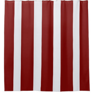 Red And White Stripes Shower Curtain