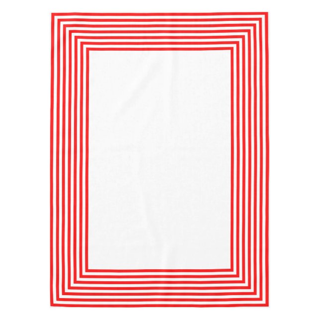 Red and White Stripes Tablecloth (Front)
