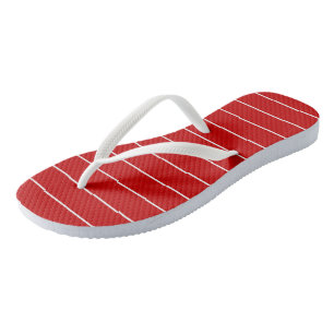 Red and White Stripes Thongs