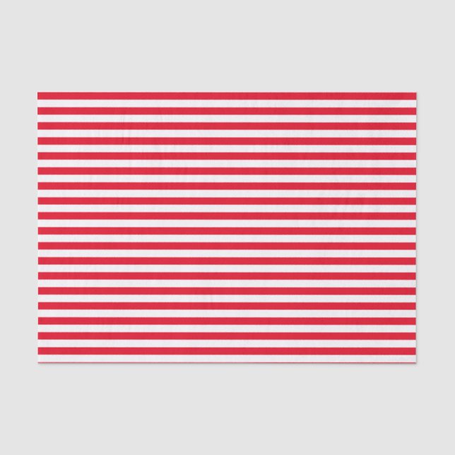 Red and White Stripes Tissue Paper (Front)