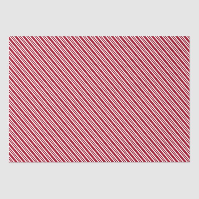 Red and White Stripes Tissue Paper (Front)