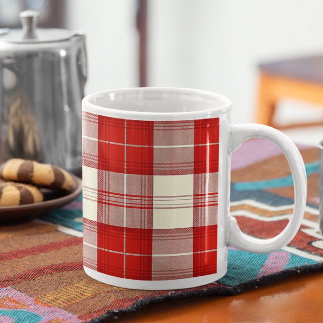 red and white tartan   classic mug (Creator Uploaded)