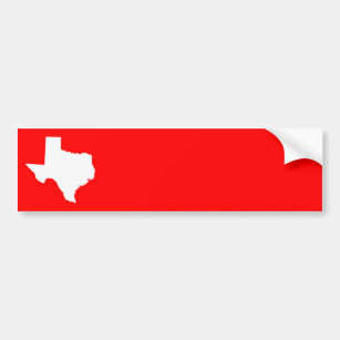Red and White Texas Bumper Sticker