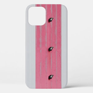 Red and white textile iPhone 12 case