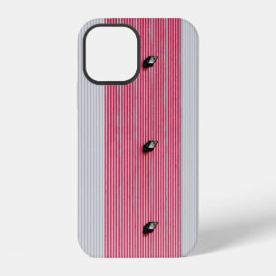 Red and white textile iPhone 12 case