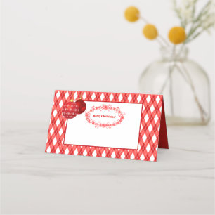 Red and White Theme / Merry Christmas Place Card