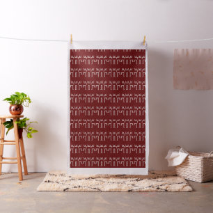 Red and White Three Tribal African Dancers Fabric
