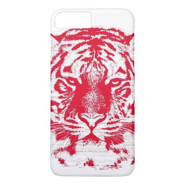 Red and White Tiger Face Close Up Case-Mate iPhone Case (Back)