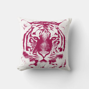 Red and White Tiger Face Cushion