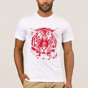 Red and white Tiger Face T-Shirt