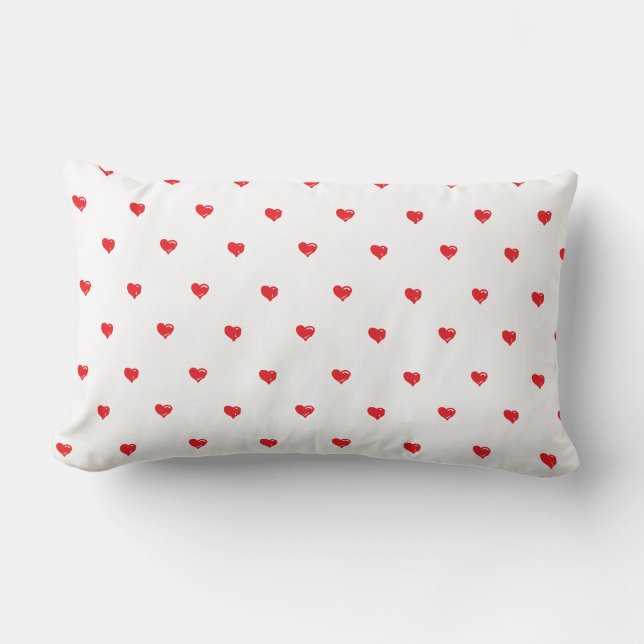Red and white Tiny Heart Pillow (Front)