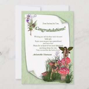 Red and white toadstool fairytales Thank You Card